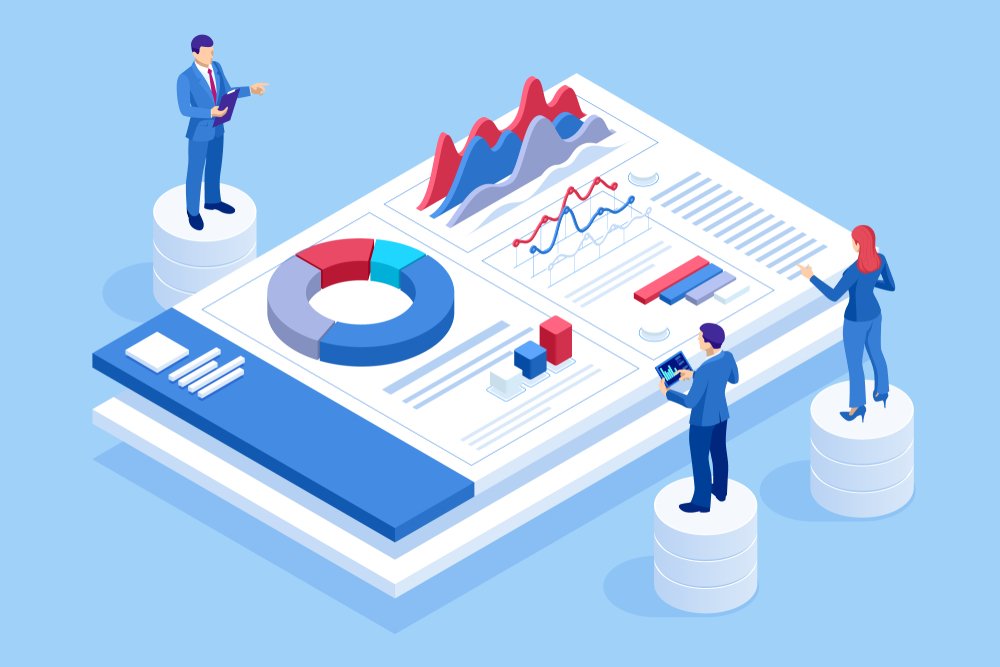 People collaborating over analytics