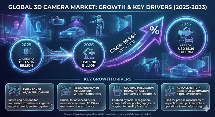 3D Camera Market Size to Hit USD 18.26 Billion by 2033