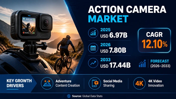 Action Camera Market Size to Hit USD 17.44 Billion by 2033 Action Camera Market Size to Hit USD 17.44 Billion by 2033