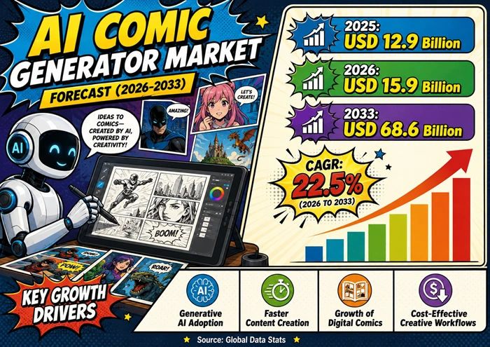 AI Comic Generator Market Size to Hit USD 68.6 Billion by 2033 AI Comic Generator Market Size to Hit USD 68.6 Billion by 2033