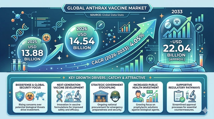 Anthrax Vaccine Market Size to Hit USD 22.04 Billion by 2033 Anthrax Vaccine Market Size to Hit USD 22.04 Billion by 2033