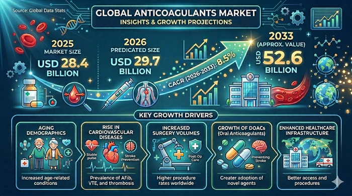 Anticoagulants Market Size to Hit USD 52.6 Billion by 2033