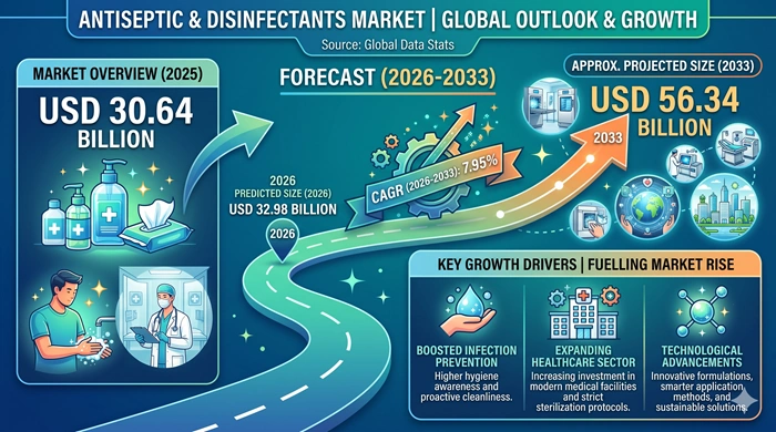 Antiseptic and Disinfectants Market Size to Hit USD 56.34 Billion by 2033