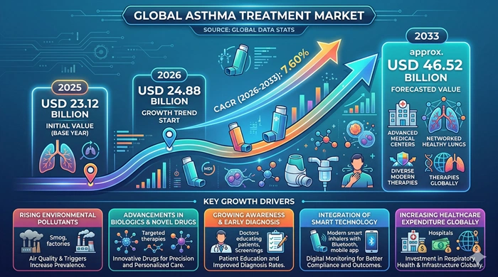 Asthma Treatment Market Size to Hit USD 46.52 Billion by 2033