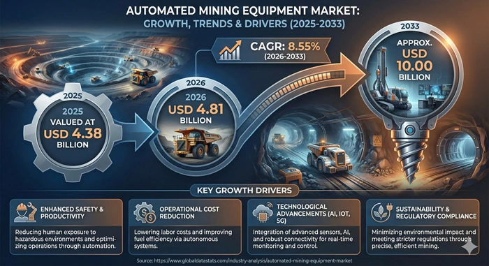 Automated Mining Equipment Market Size to Hit USD 10.00 Billion by 2033