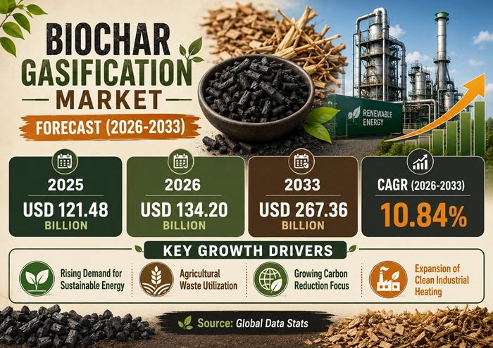 Biochar Gasification Market Size to Hit USD 267.36 Billion by 2033 Biochar Gasification Market Size to Hit USD 267.36 Billion by 2033