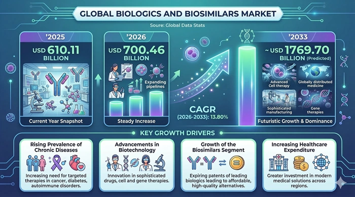 Biologics And Biosimilars Market Size To Hit USD 1769.70 Billion By 2033