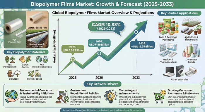Biopolymer Films Market Size to Hit USD 13.75 Billion by 2033