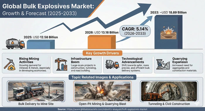 Bulk Explosives Market Size to Hit USD 18.89 Billion by 2033
