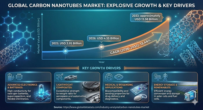 Carbon Nanotubes Market Size to Hit USD 13.58 Billion by 2033