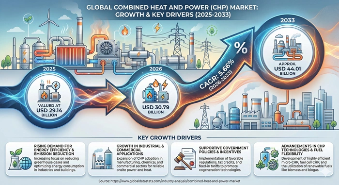 Combined Heat and Power Market Size to Hit USD 44.01 Billion by 2033