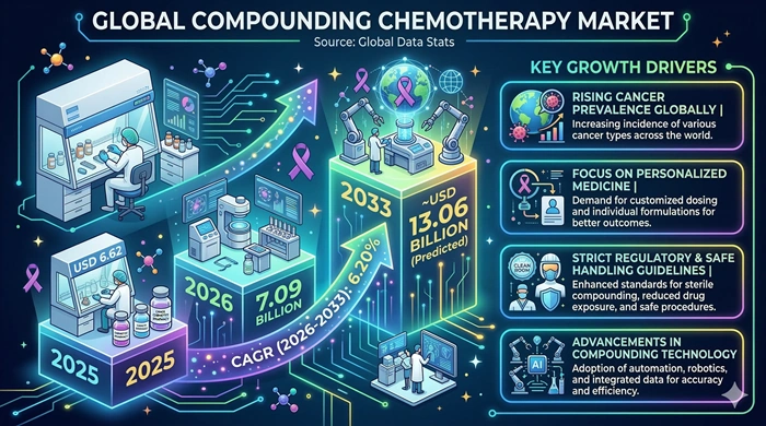 Compounding Chemotherapy Market Size to Hit USD 13.06 Billion by 2033 Compounding Chemotherapy Market Size to Hit USD 13.06 Billion by 2033