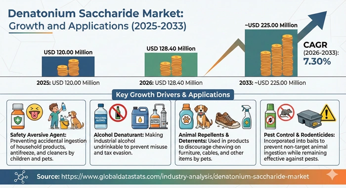 Denatonium Saccharide Market Size to Hit USD 225.00 Million by 2033