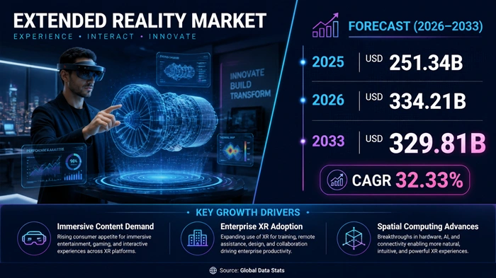 Extended Reality Market Size to Hit USD 329.81 Billion by 2033 Extended Reality Market Size to Hit USD 329.81 Billion by 2033