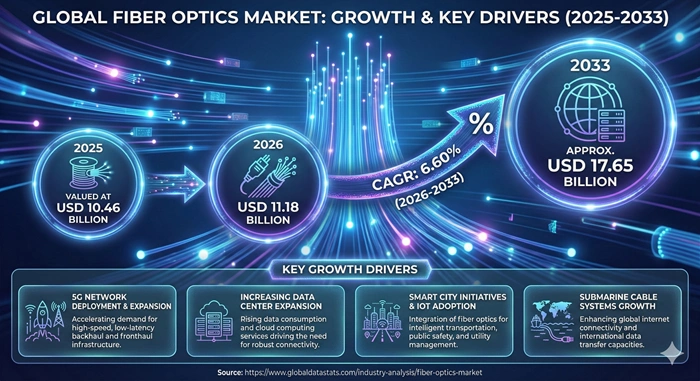Fiber Optics Market Size to Hit USD 17.65 Billion by 2033