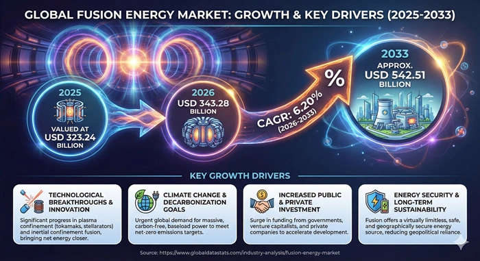 Fusion Energy Market Size to Hit USD 542.51 Billion by 2033