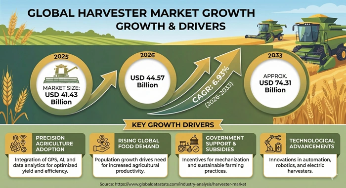 Harvester Market Size to Hit USD 74.31 Billion by 2033