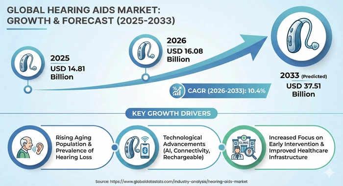 Hearing Aids Market Size to Hit USD 37.51 Billion by 2033 Hearing Aids Market Size to Hit USD 37.51 Billion by 2033