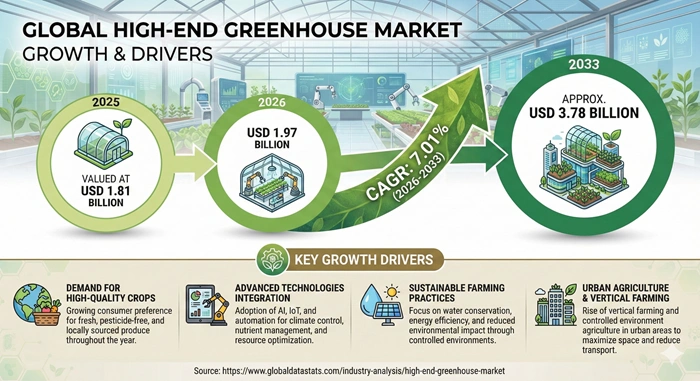 High-End Greenhouse Market Size to Hit USD 3.78 Billion by 2033