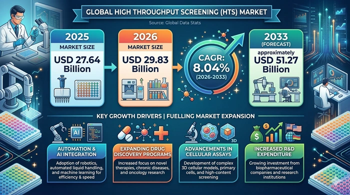 High Throughput Screening (HTS) Market Size to Hit USD 51.27 Billion by 2033 High Throughput Screening (HTS) Market Size to Hit USD 51.27 Billion by 2033