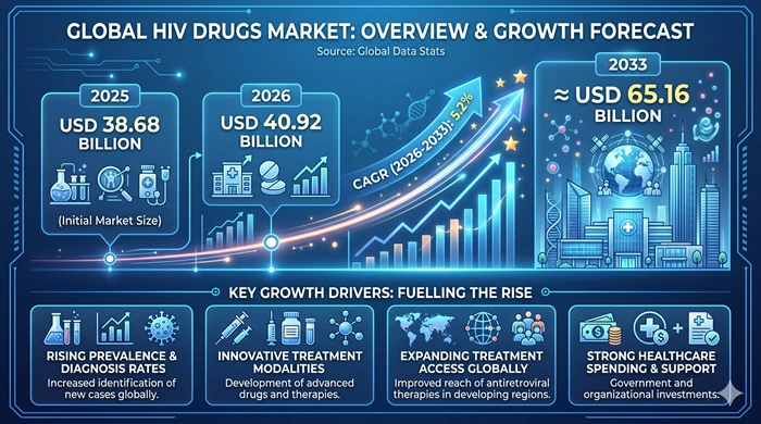 HIV Drugs Market Size to Hit USD 65.16 Billion by 2033