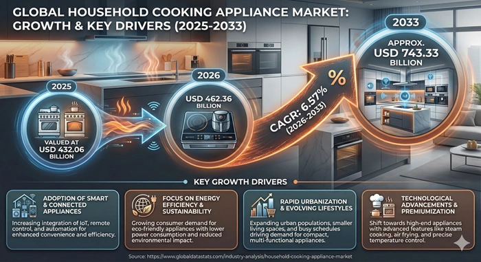 Household Cooking Appliance Market Size to Hit USD 743.33 Billion by 2033