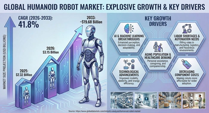 Humanoid Robot Market Size to Hit USD 19.68 Billion by 2033