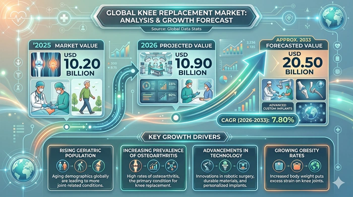 Knee Replacement Market Size to Hit USD 20.50 Billion by 2033