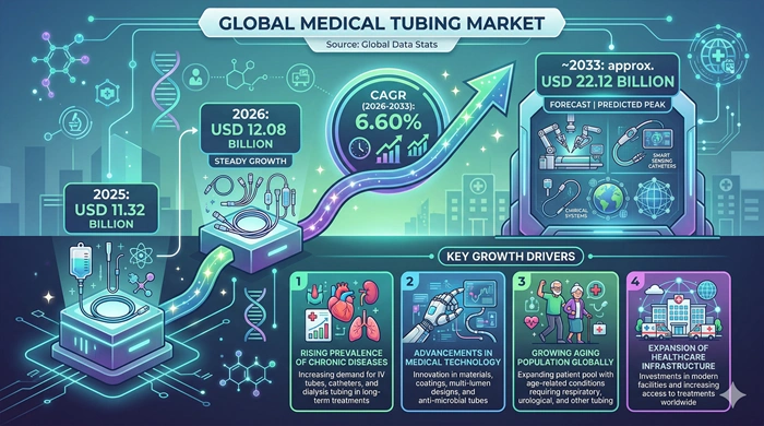 Medical Tubing Market Size to Hit USD 22.12 Billion by 2033 Medical Tubing Market Size to Hit USD 22.12 Billion by 2033