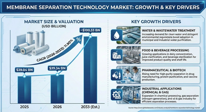 Membrane Separation Technology Market Size to Hit USD 100.33 Billion by 2033