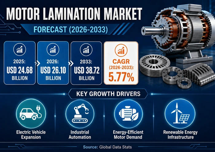 Motor Lamination Market Size to Hit USD 38.72 Billion by 2033 Motor Lamination Market Size to Hit USD 38.72 Billion by 2033