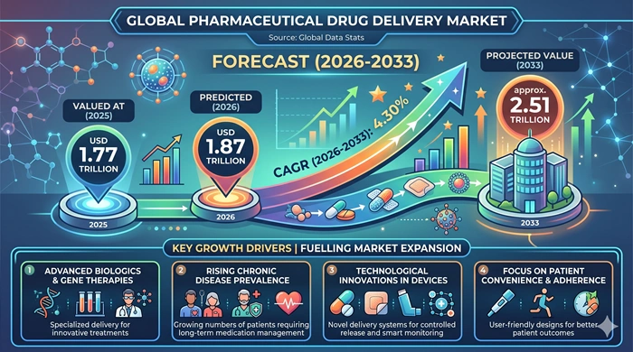 Pharmaceutical Drug Delivery Market Size to Hit USD 2.51 Trillion by 2033 Pharmaceutical Drug Delivery Market Size to Hit USD 2.51 Trillion by 2033