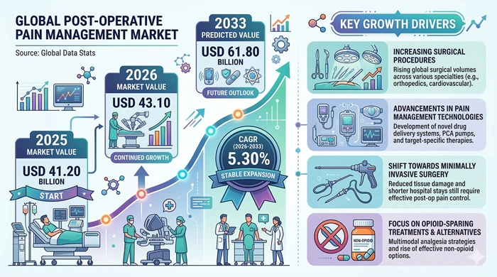 Post-Operative Pain Management Market Size to Hit USD 61.80 Billion by 2033