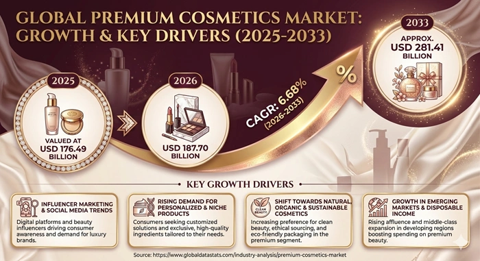 Premium Cosmetics Market Size to Hit USD 281.41 Billion by 2033 Premium Cosmetics Market Size to Hit USD 281.41 Billion by 2033
