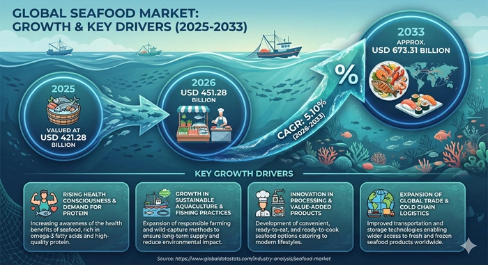 Seafood Market Size to Hit USD 673.31 Billion by 2033 Seafood Market Size to Hit USD 673.31 Billion by 2033