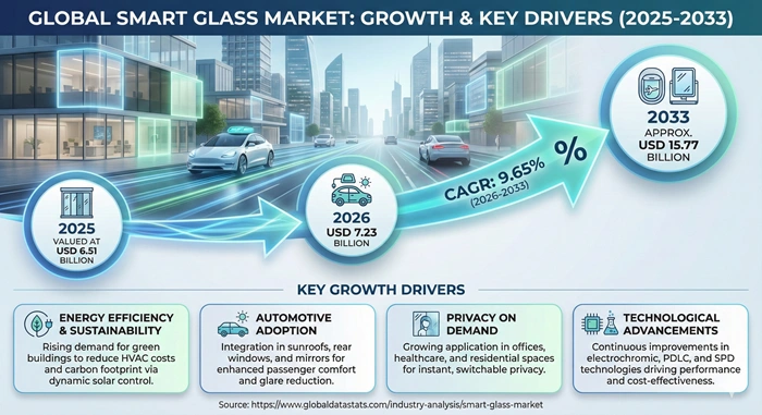 Smart Glass Market Size to Hit USD 15.77 Billion by 2033