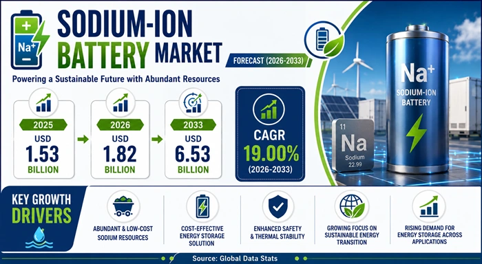 Sodium-Ion Battery Market Size to Hit USD 6.53 Billion by 2033 Sodium-Ion Battery Market Size to Hit USD 6.53 Billion by 2033