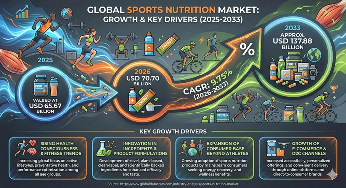 Sports Nutrition Market Size to Hit USD 137.88 Billion by 2033 Sports Nutrition Market Size to Hit USD 137.88 Billion by 2033
