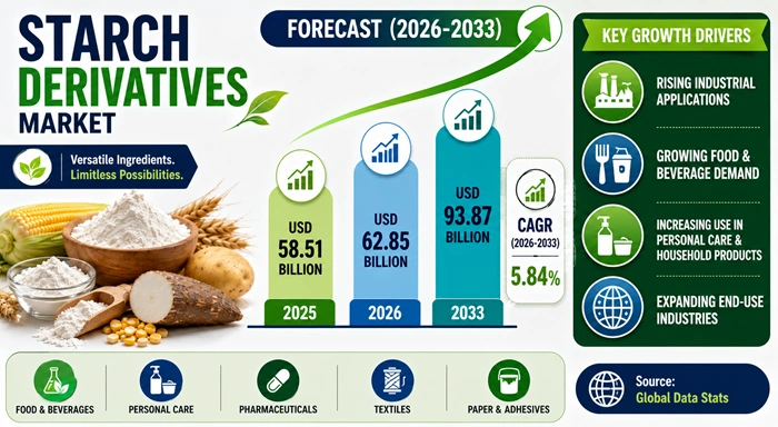 Starch Derivatives Market Size to Hit USD 93.87 Billion by 2033 Starch Derivatives Market Size to Hit USD 93.87 Billion by 2033
