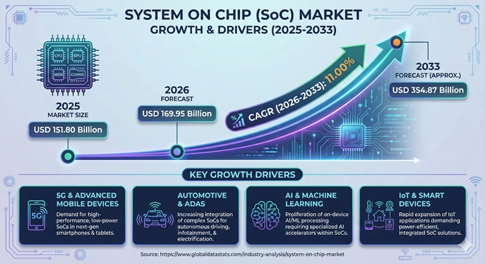 System on Chip Market Size to Hit USD 354.87 Billion by 2033 System on Chip Market Size to Hit USD 354.87 Billion by 2033