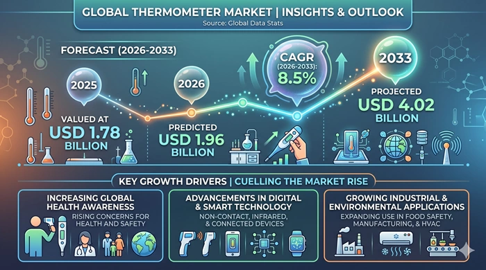 Thermometer Market Size to Hit USD 4.02 Billion by 2033