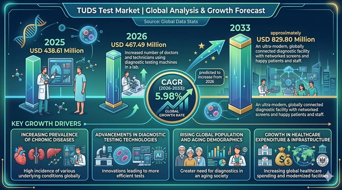 TUDS Test Market Size to Hit USD 829.80 Million by 2033 TUDS Test Market Size to Hit USD 829.80 Million by 2033