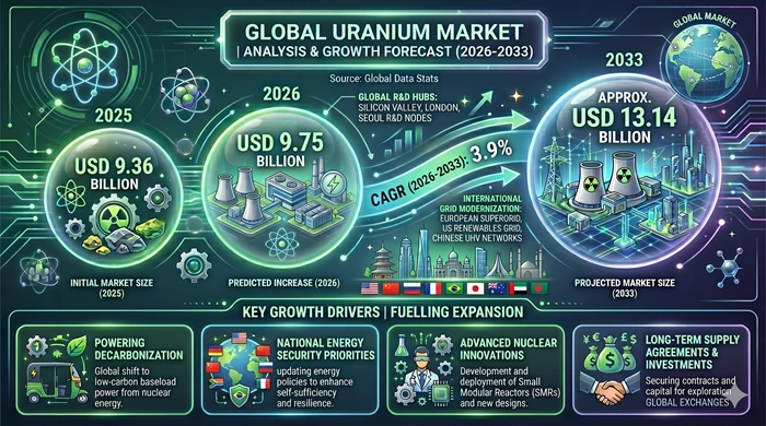Uranium Market Size to Hit USD 13.14 Billion by 2033