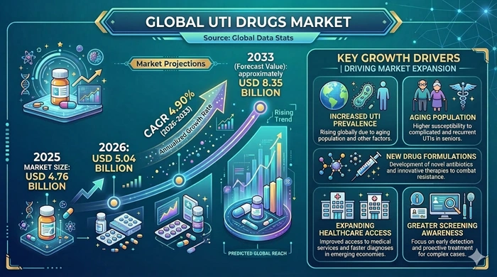 UTI Drugs Market Size to Hit USD 8.35 Billion by 2033