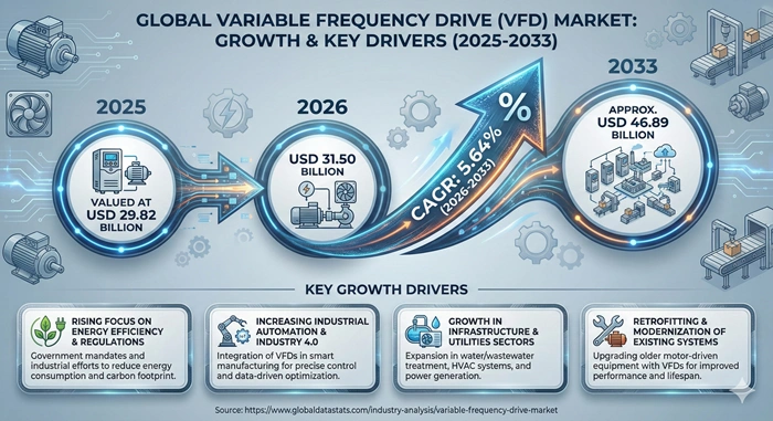 Variable Frequency Drive Market Size to Hit USD 46.89 Billion by 2033