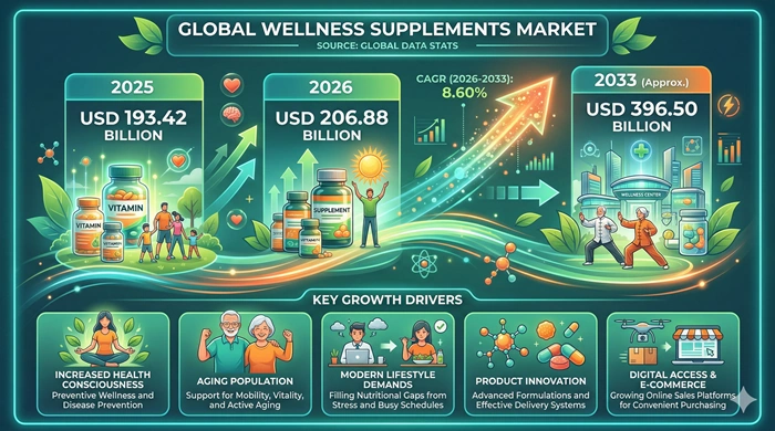 Wellness Supplements Market Size to Hit USD 396.50 Billion by 2033